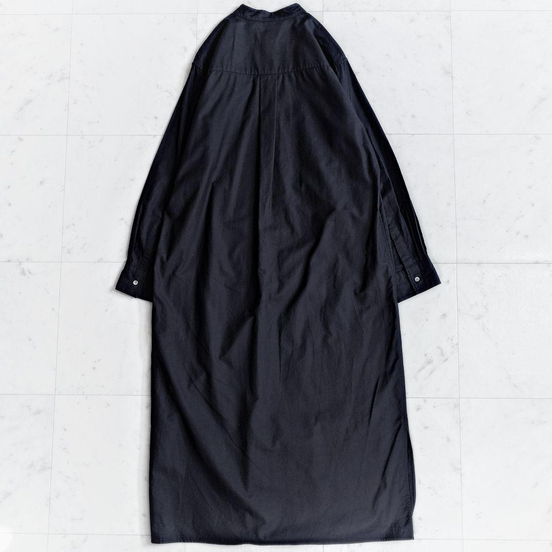 美品✨ギャルリーヴィー プレミアムオックス バンドカラーシャツワンピース 黒