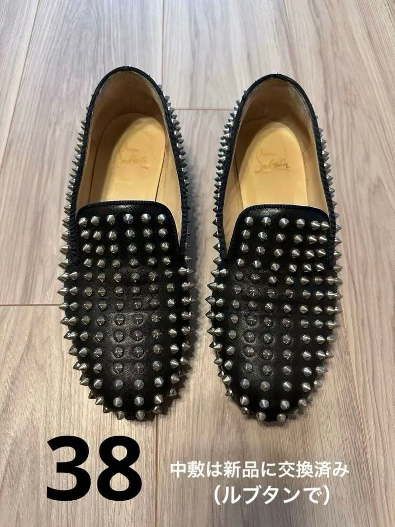 クリスチャンルブタン　38 ブラック　スタッズローファー