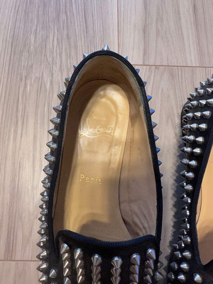 クリスチャンルブタン　38 ブラック　スタッズローファー