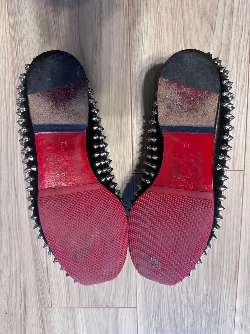 クリスチャンルブタン　38 ブラック　スタッズローファー