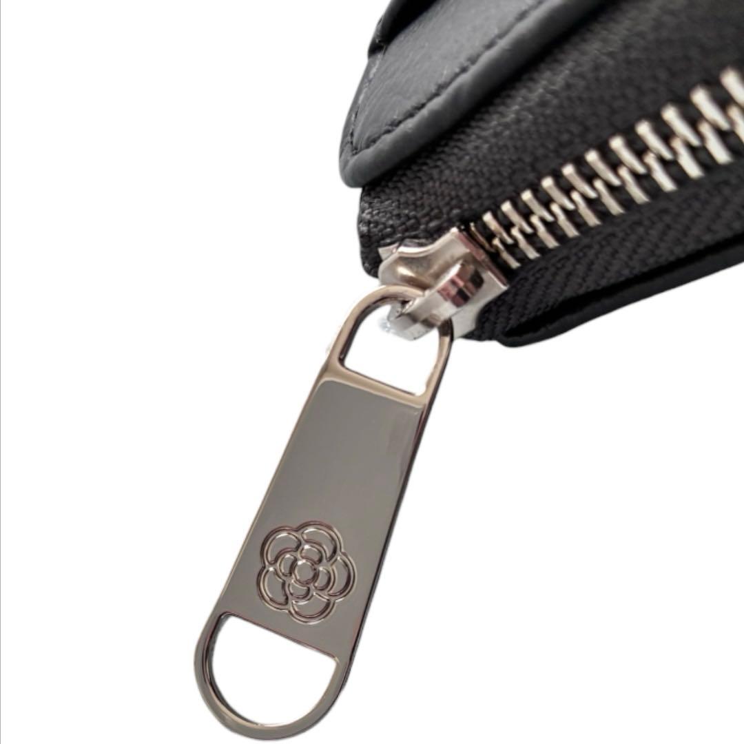 新品タグ付✨クレイサス 長財布 カメリア 黒 レザー 収納抜群 レディース 本革