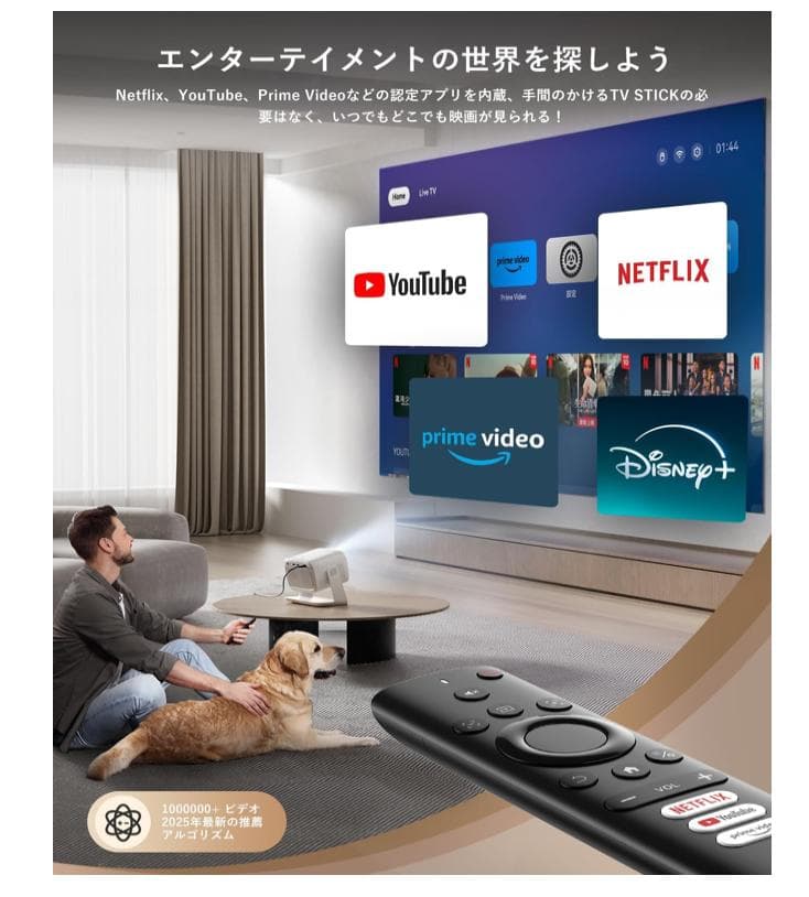 プロジェクター 4K 800ANSIオートフォーカス 5Wサウンド＆ドルビー