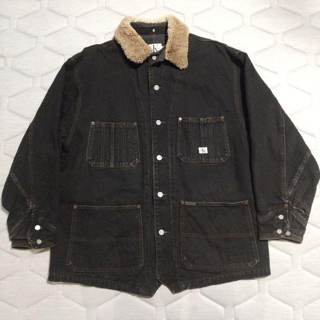 90年代 USA製   ブラックデニムカバーオールJK ④