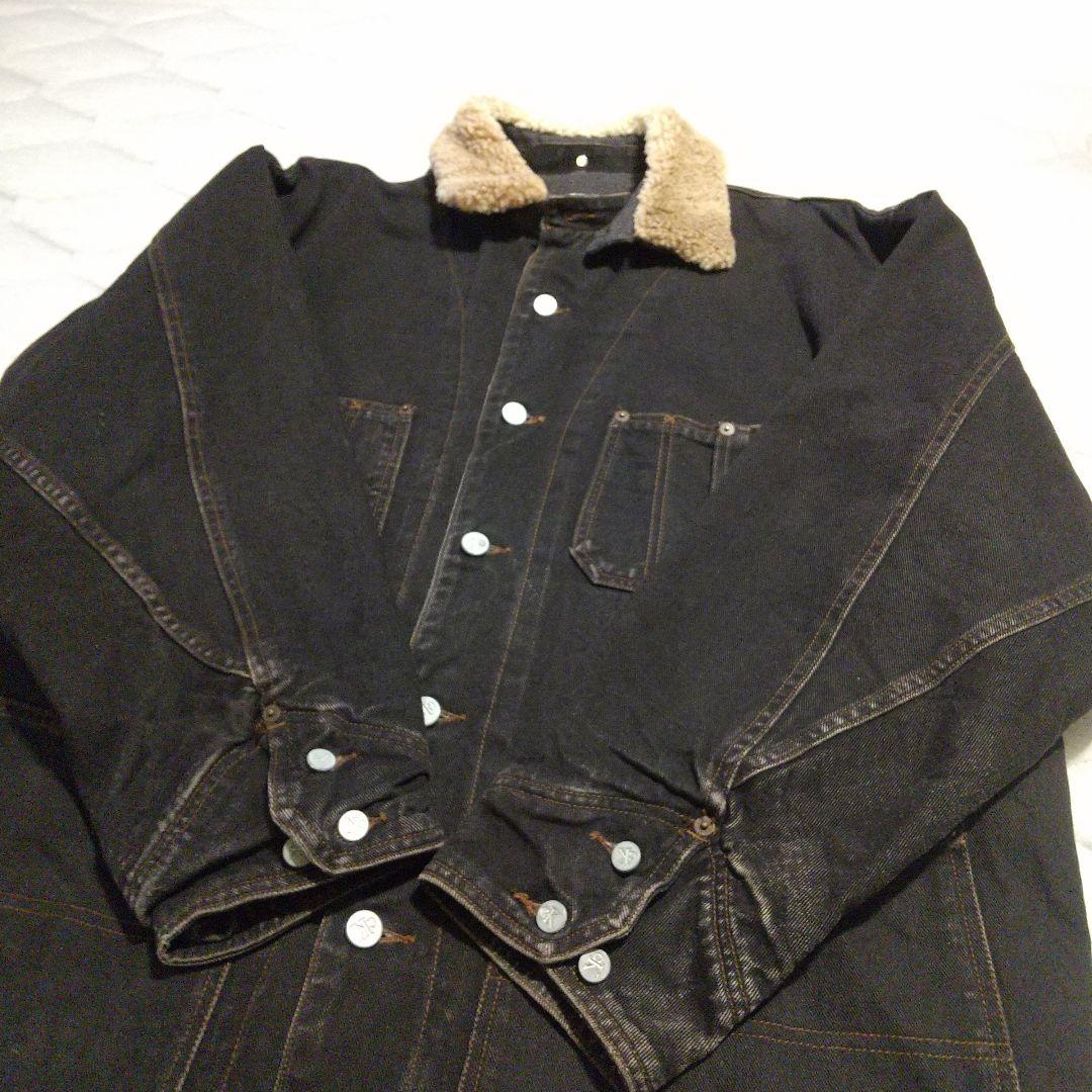 90年代 USA製   ブラックデニムカバーオールJK ④