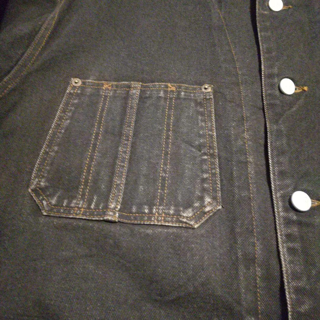 90年代 USA製   ブラックデニムカバーオールJK ④