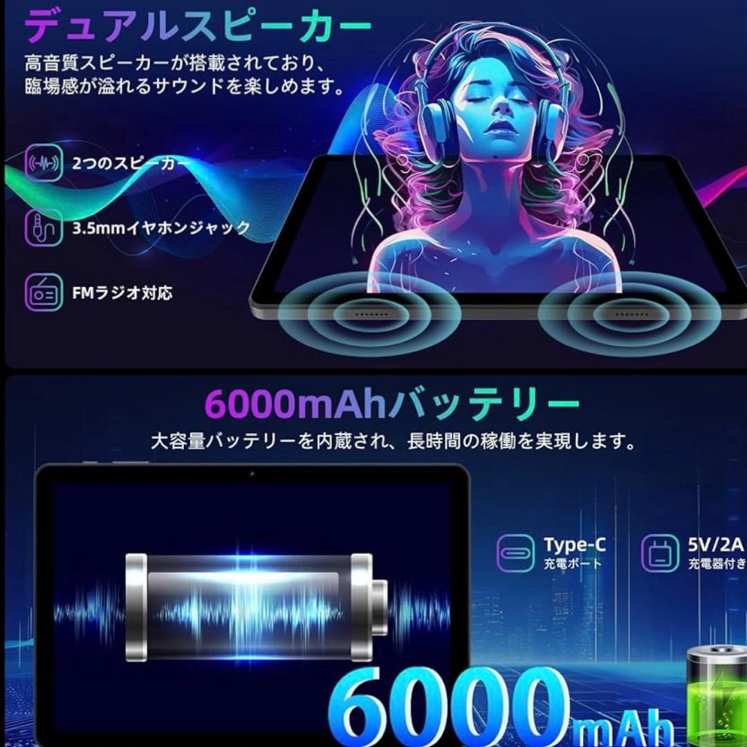 Android16 タブレット 10インチ wifi (4+16)GB64GB