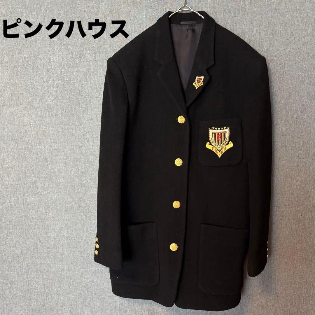 ピンクハウス　テーラードジャケットコート　L大きめ　黒