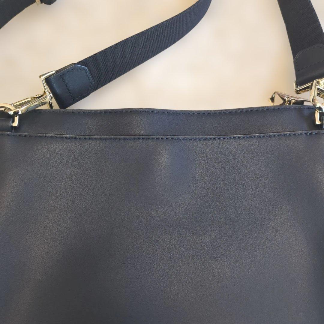 ポールスミス インセットマルチストライプ ショルダーバッグ 2way 黒 本革