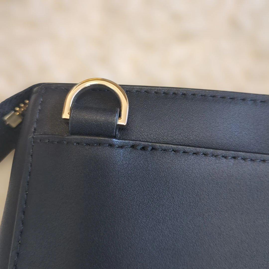 ポールスミス インセットマルチストライプ ショルダーバッグ 2way 黒 本革