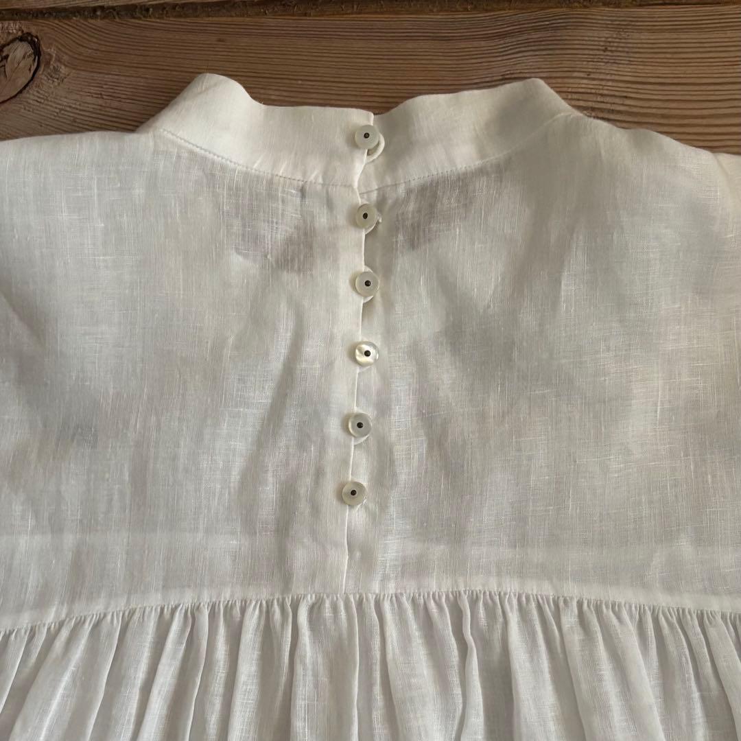 mina perhonen麻ワンピース　38サイズ　ホワイト