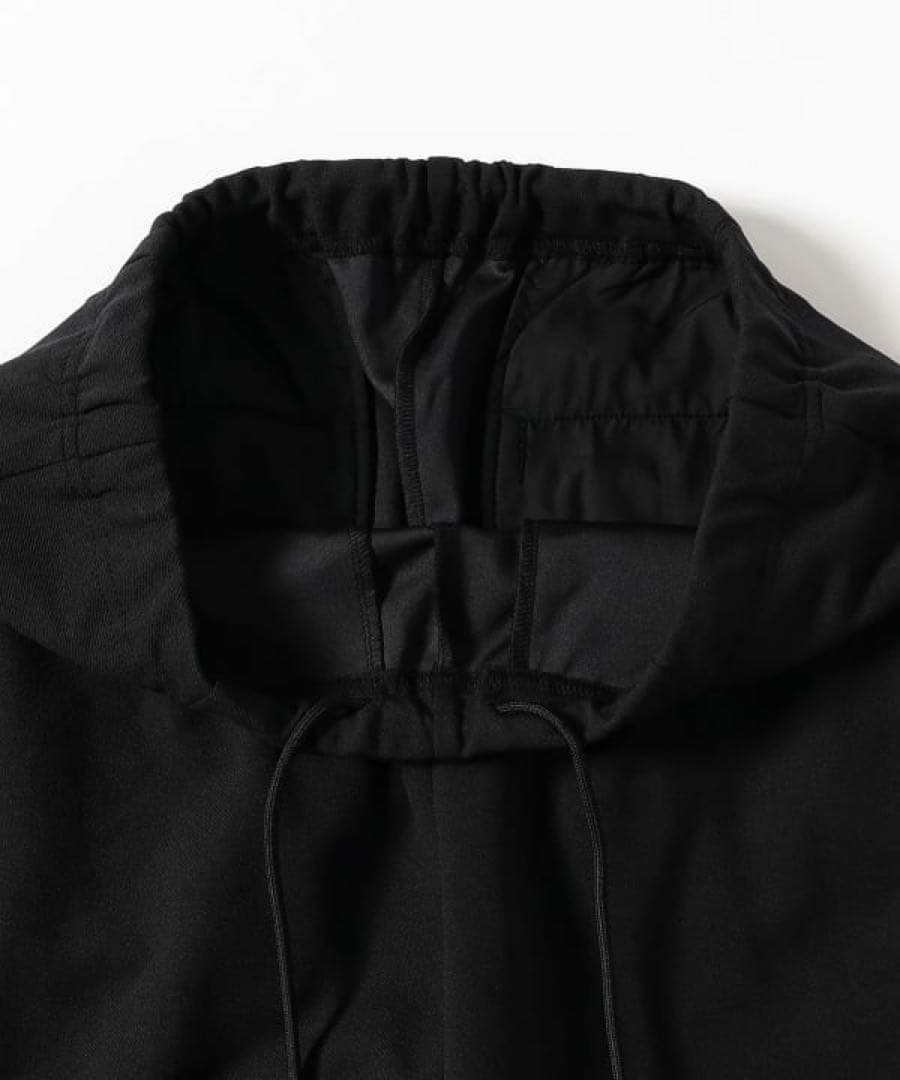 新作BEAMS ストレッチ接触冷感ダブルフェイス梨地パンツSize:L BK