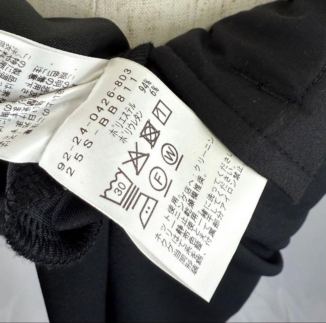 新作BEAMS ストレッチ接触冷感ダブルフェイス梨地パンツSize:L BK