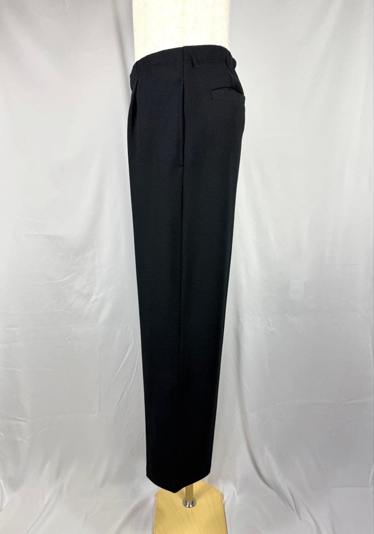 新作BEAMS ストレッチ接触冷感ダブルフェイス梨地パンツSize:L BK