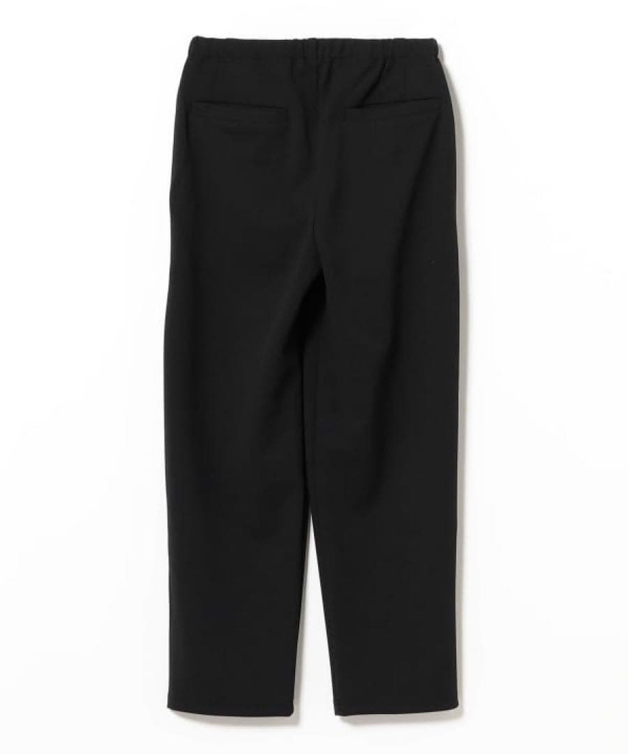 新作BEAMS ストレッチ接触冷感ダブルフェイス梨地パンツSize:L BK