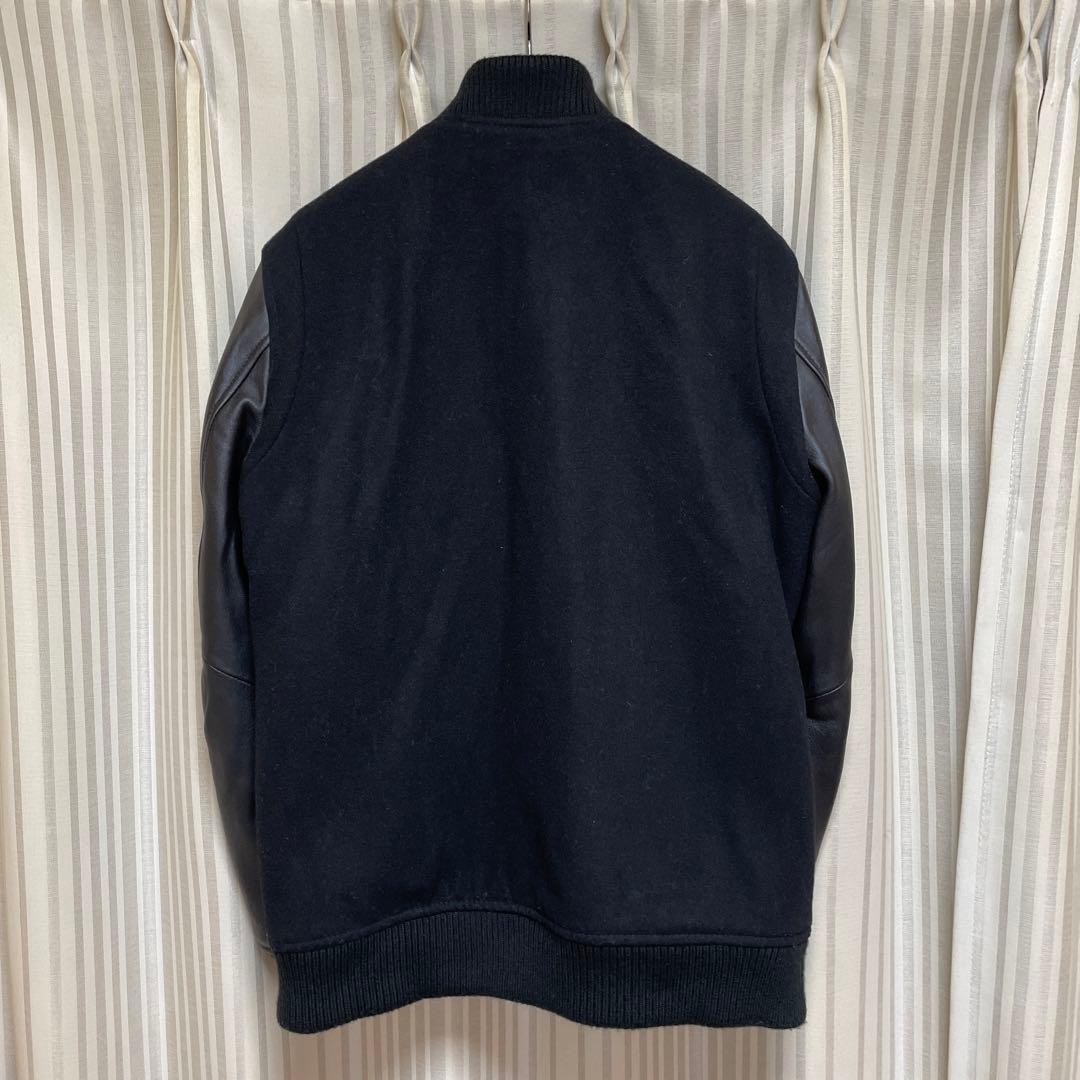 ナノユニバース 袖レザー メルトンスタジャン サイズＭ 黒