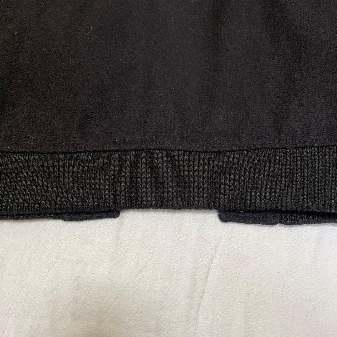 ナノユニバース 袖レザー メルトンスタジャン サイズＭ 黒