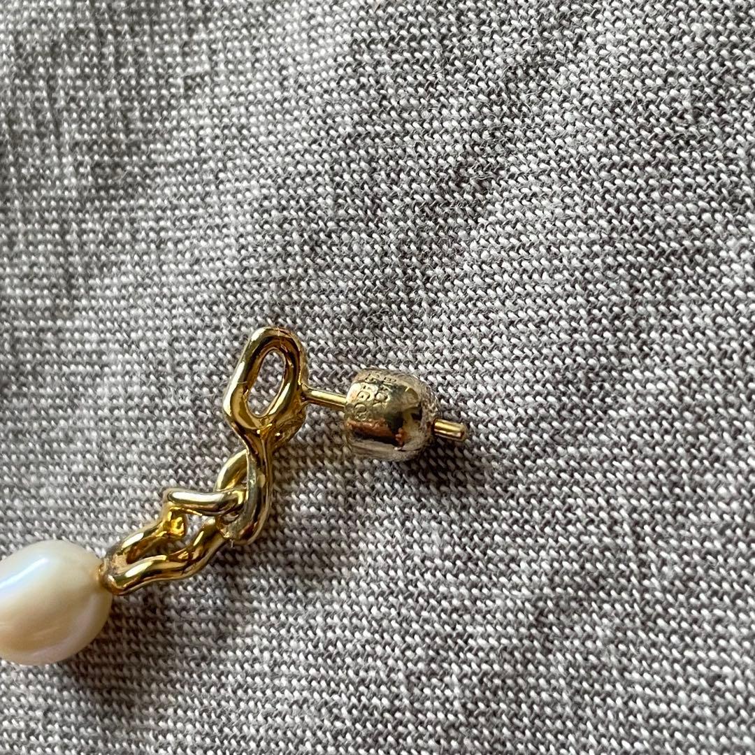 【刻印有】MARIA BLACK Orion 淡水パール付き片耳ピアス　ゴールド