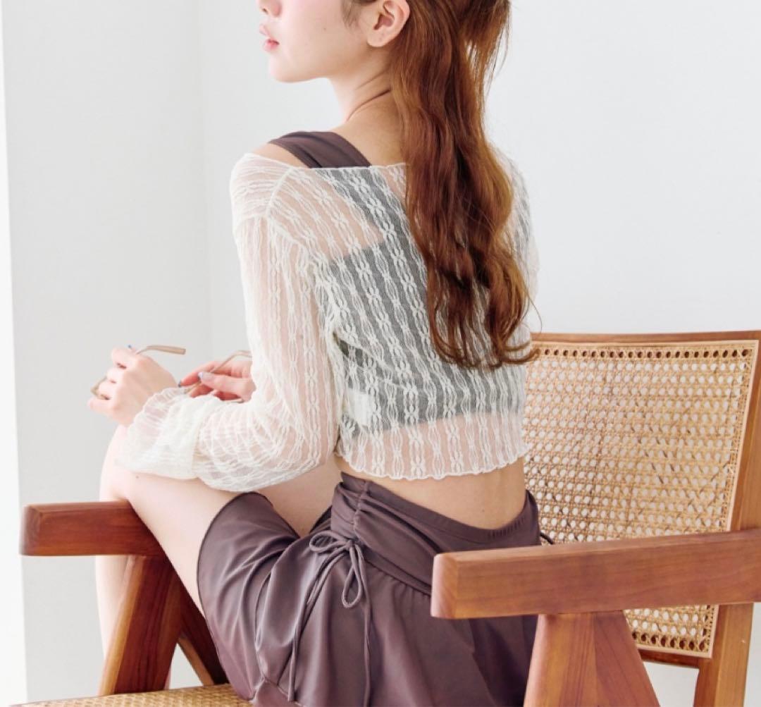 【新品】オリーブデオリーブ／レース羽織付リボンswim wear