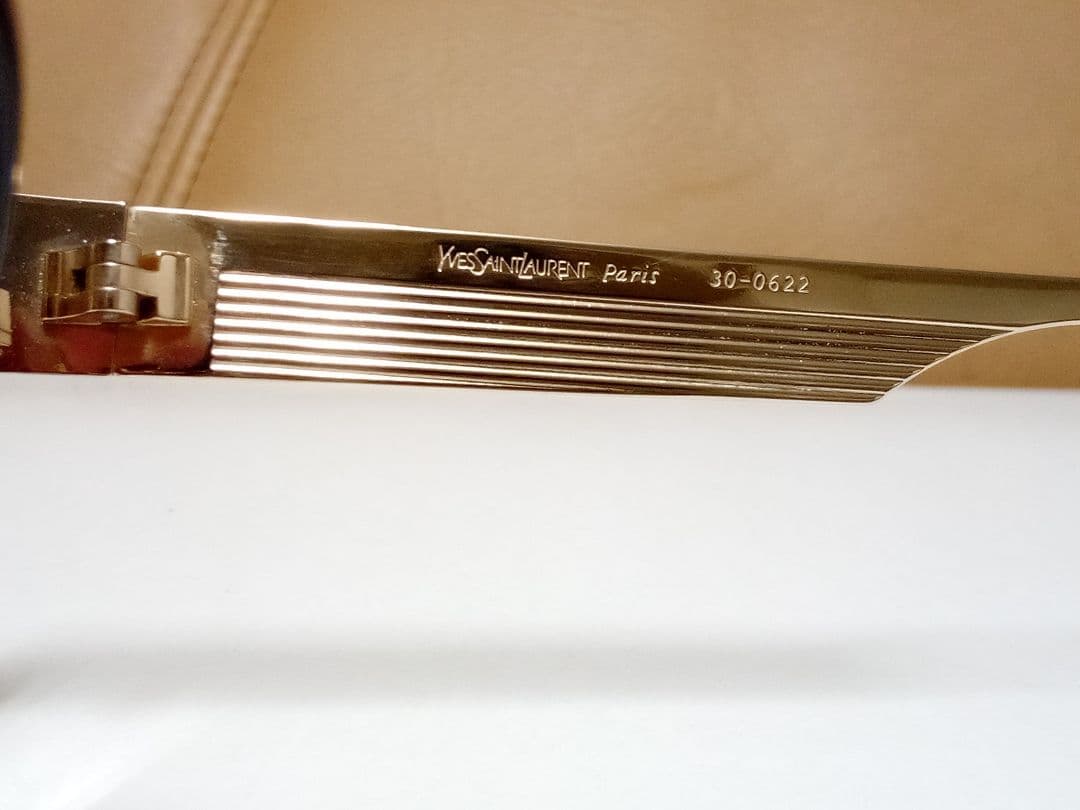 ビンテージ　サンローランメガネフレーム（ゴールド）56サイズ