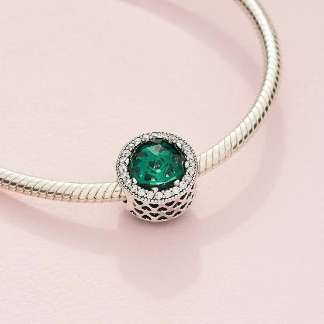 パンドラ（PANDORA）グリーン ラディアント ハート チャーム