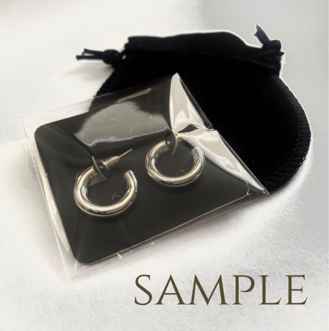 1003 シルバー　925 SILVER フープピアス　 刻印　両耳