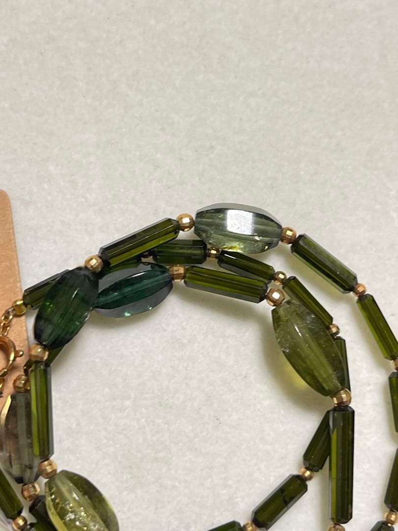 アクセサリーネックレスk18、天然トルマリン