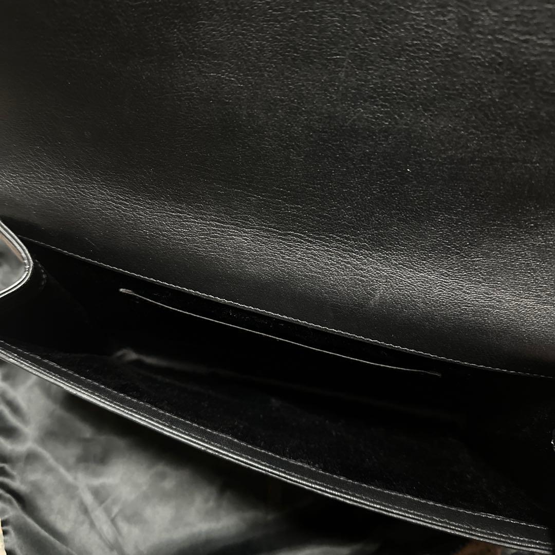 サンローラン　YSL 黒 レザークラッチバッグ