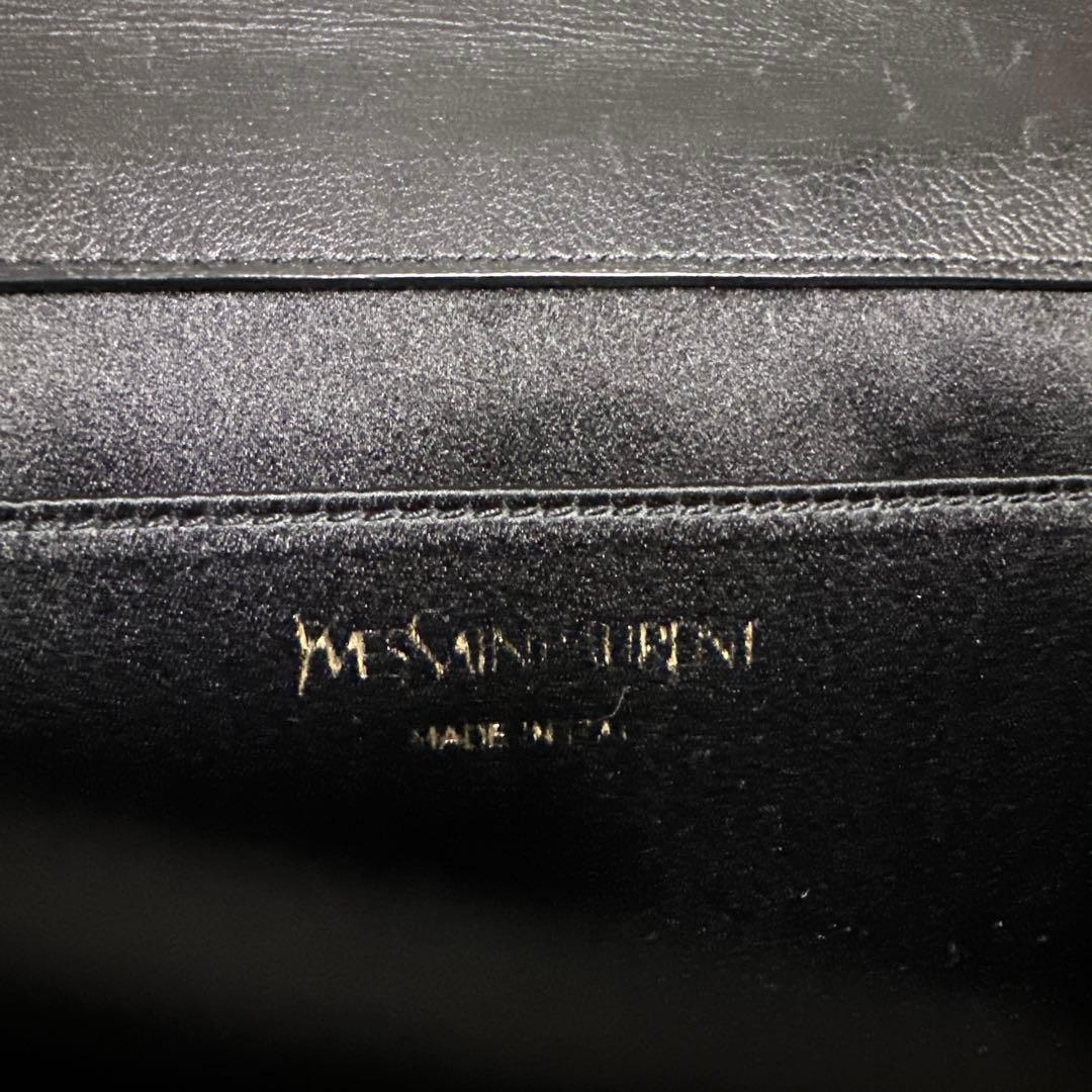 サンローラン　YSL 黒 レザークラッチバッグ