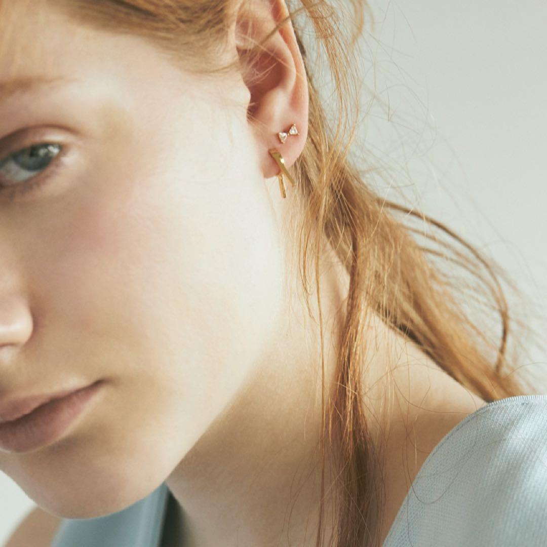 AHKAH スプリングピアス 片耳のみ K18 YG