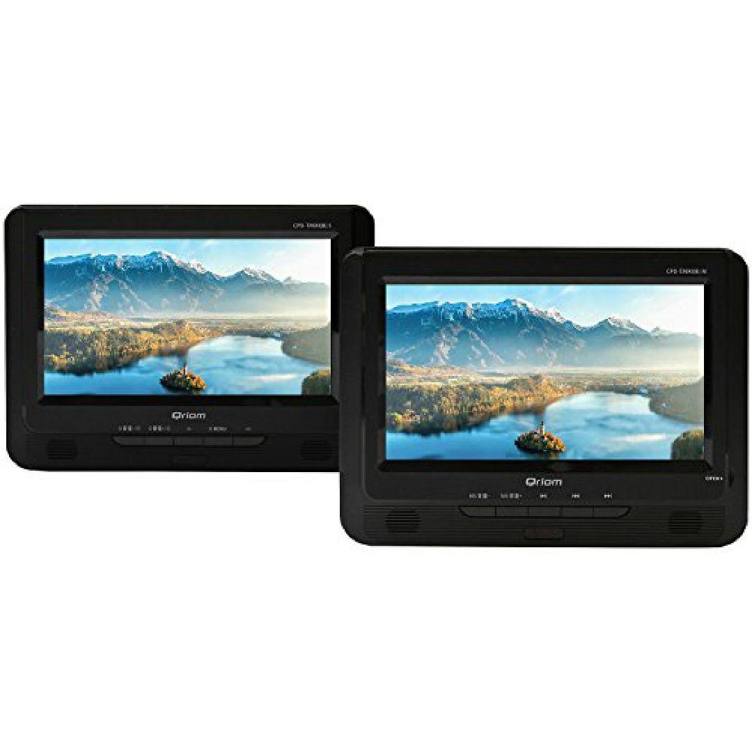 [値下げ]新品 Qriom 9インチツインモニターポータブルDVDプレイヤー
