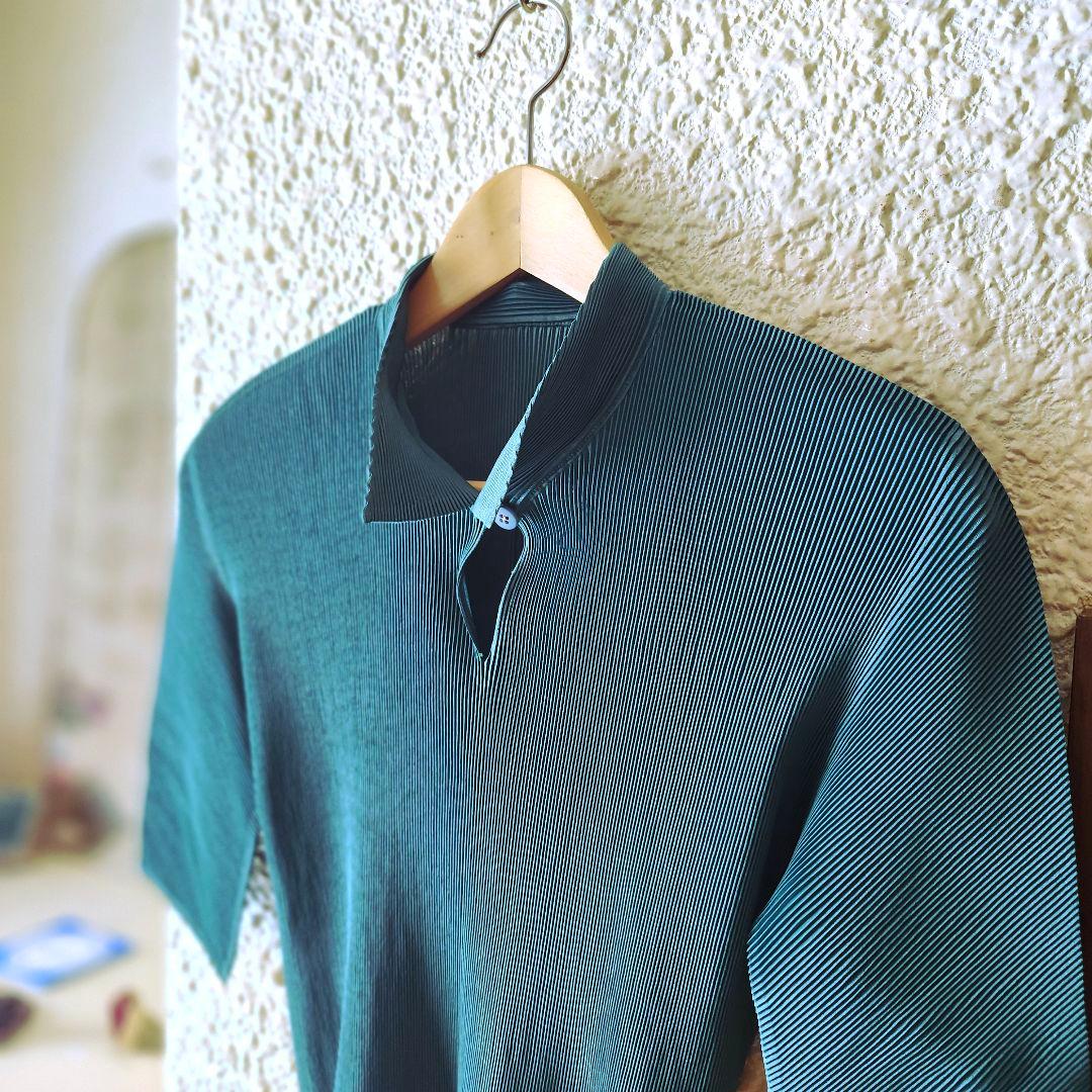 か*や様 レディース3 プリーツプリーズ イッセイミヤケ 半袖スキッパーシャツ