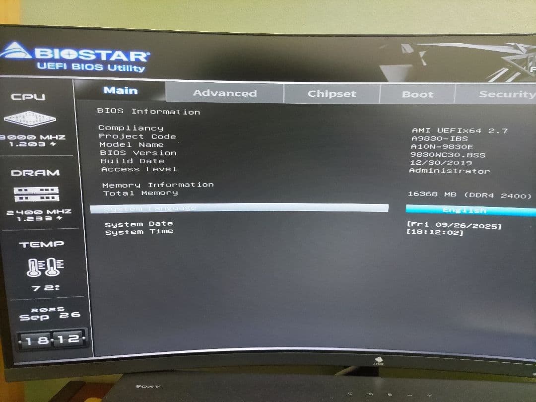 BIOSTAR A10N-9830E オンボードCPU AMD FX-9830P
