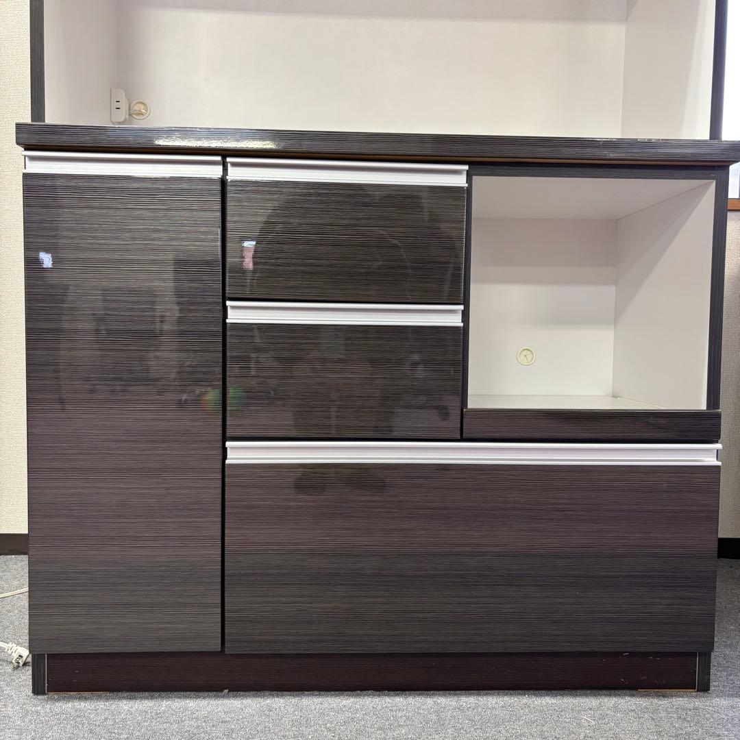 関家具　ダークブラウン木製食器棚