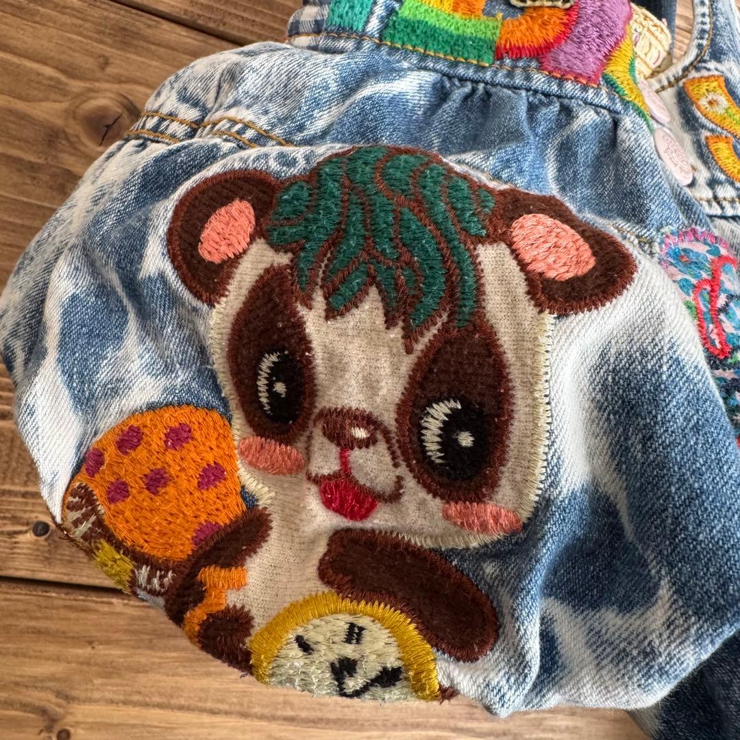 も*も様 ハンドメイド デニムリメイク バッグ レトロアニマル 楕円底 35