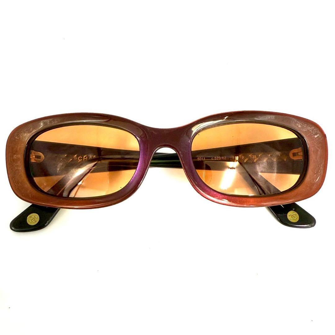 シャネル ココマーク レクタングル サングラス 5011 ブラウン