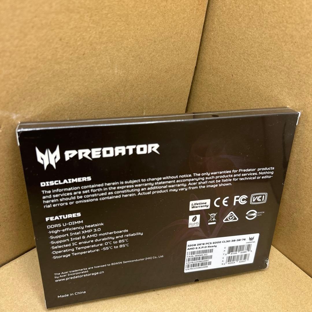 メモリー Acer Predator Pallas II DDR5 64GB 32GBx2