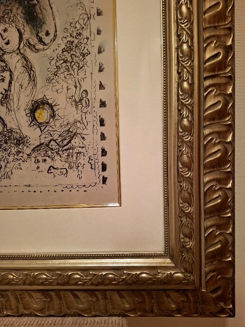 リ*ん様 マルク・シャガール リトグラフ (青い馬と恋人たち)立派な額