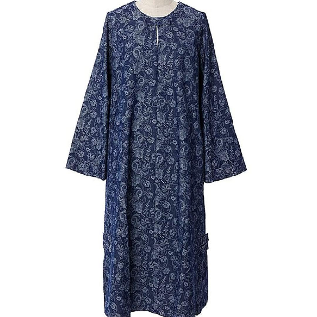 【完売品】ジャカジャンデニムＯＰ／アズノゥアズオオラカ　ペイズリー柄