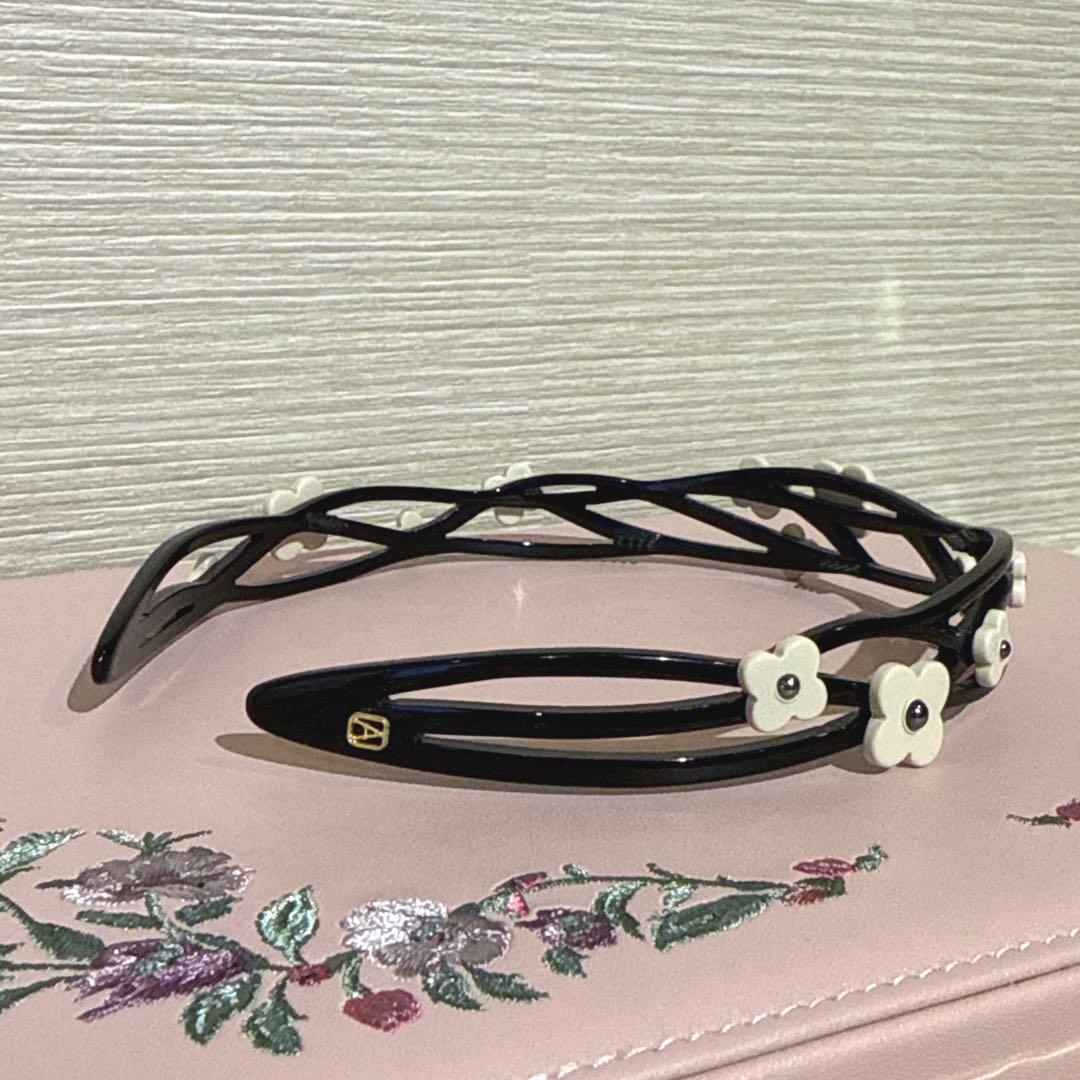 アレクサンドルドゥパリ お花 フラワー カチューシャ ブラック