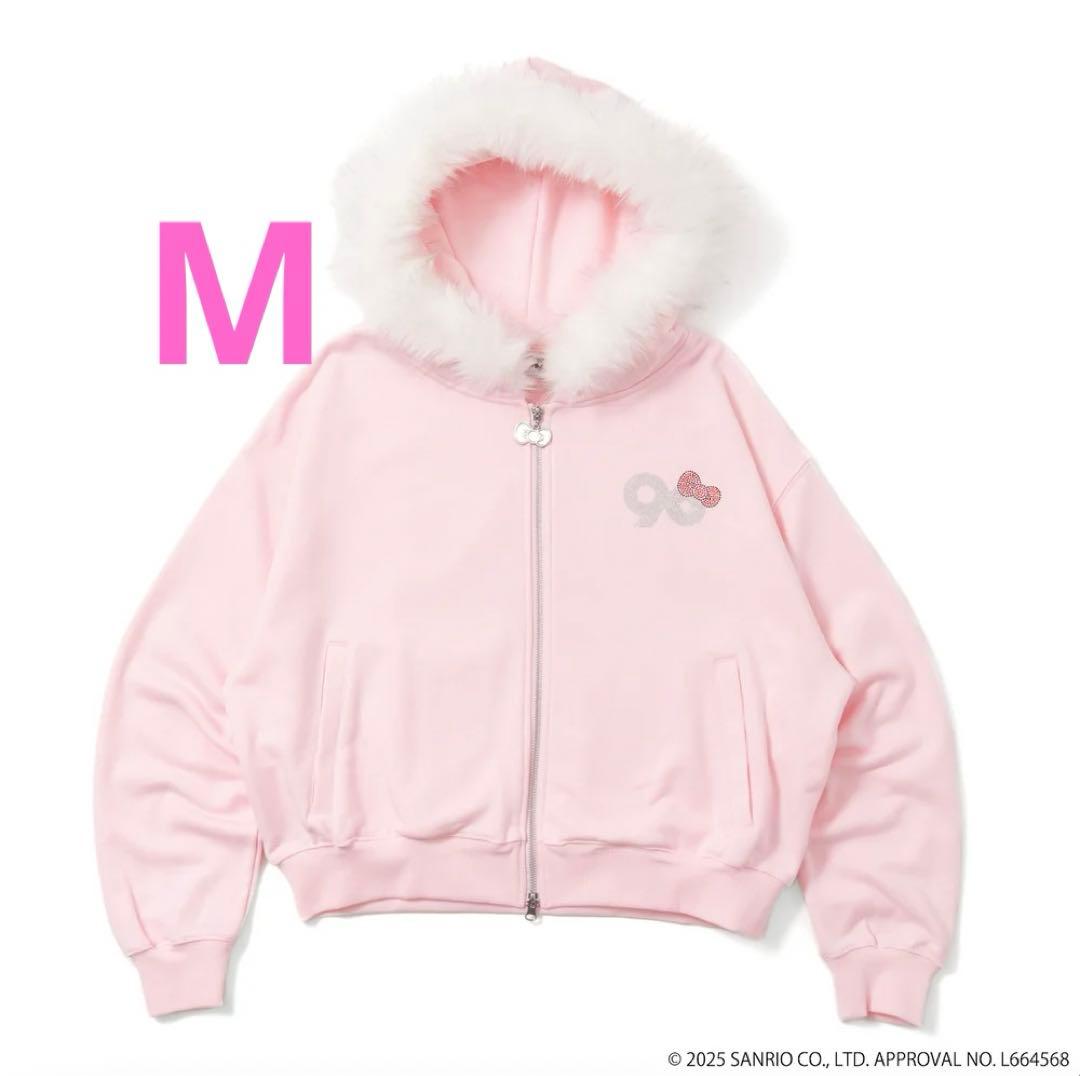 HELLO KITTY 9090girl Logo Zip HoodieピンクM