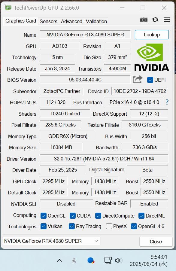 【週末特価】ZOTAC RTX 4080 SUPER 16GB（本体のみ）