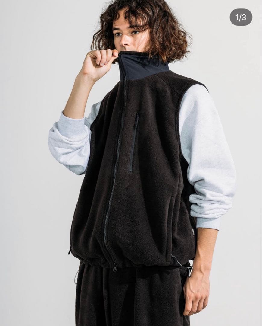 sumari フリースベスト ブラック ennoy optstuff