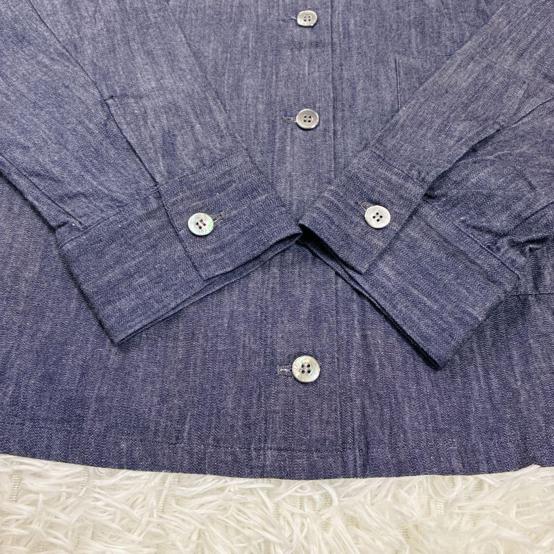 【美品】 ミズイロインド デニム コンパクト シャツ インディゴ ジャケット