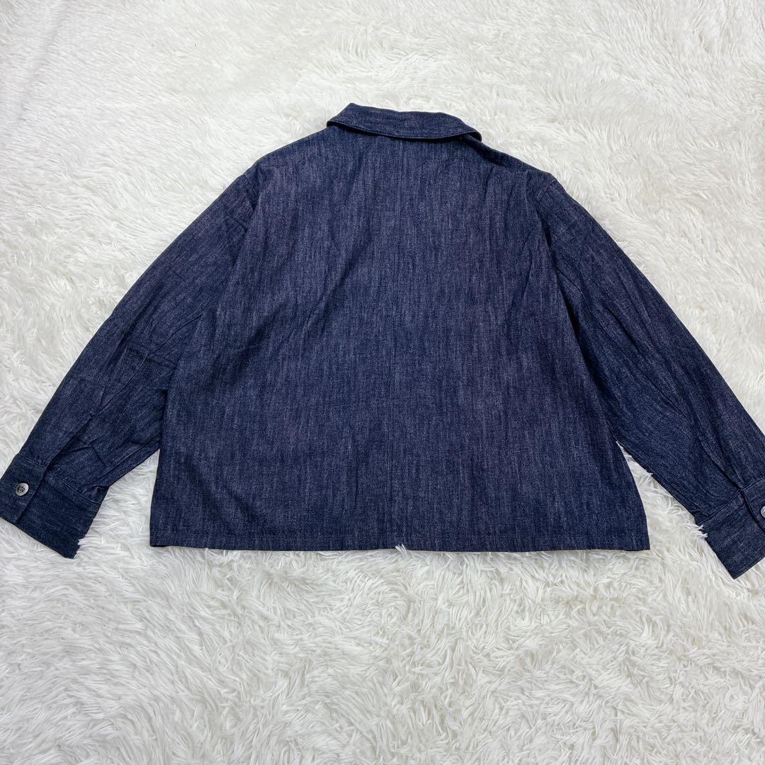 【美品】 ミズイロインド デニム コンパクト シャツ インディゴ ジャケット