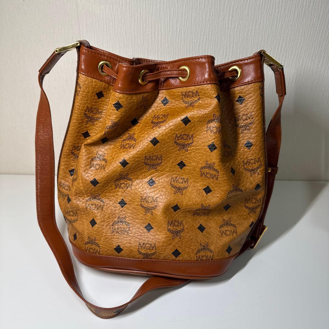 MCM バケットバッグ 中型 ブラウン