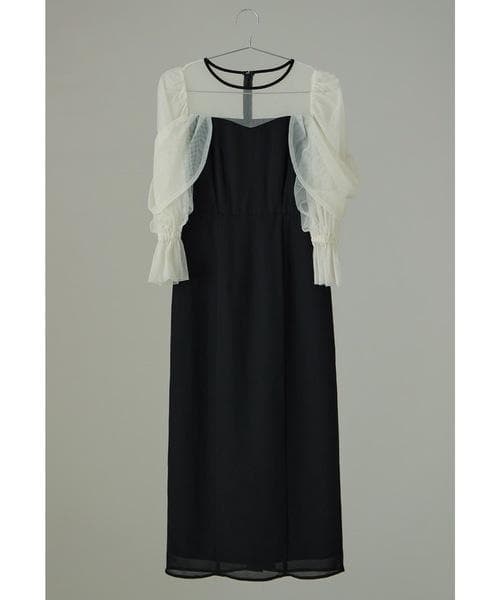 美品 niana ニアナ チュールオフショルダードレス M パーティー 結婚式