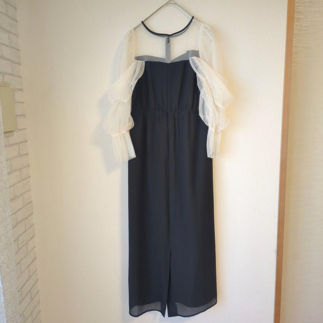 美品 niana ニアナ チュールオフショルダードレス M パーティー 結婚式