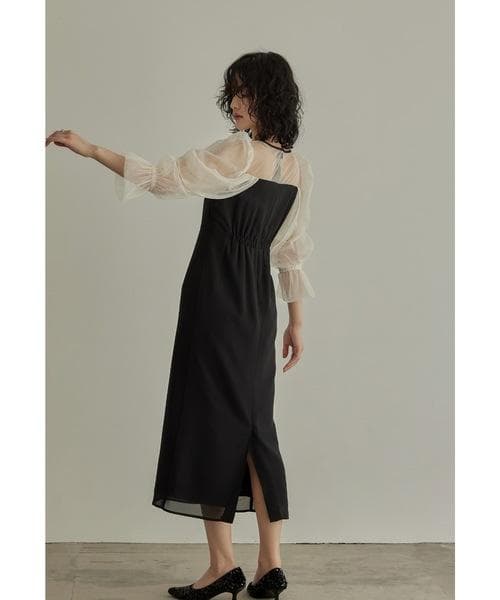 美品 niana ニアナ チュールオフショルダードレス M パーティー 結婚式