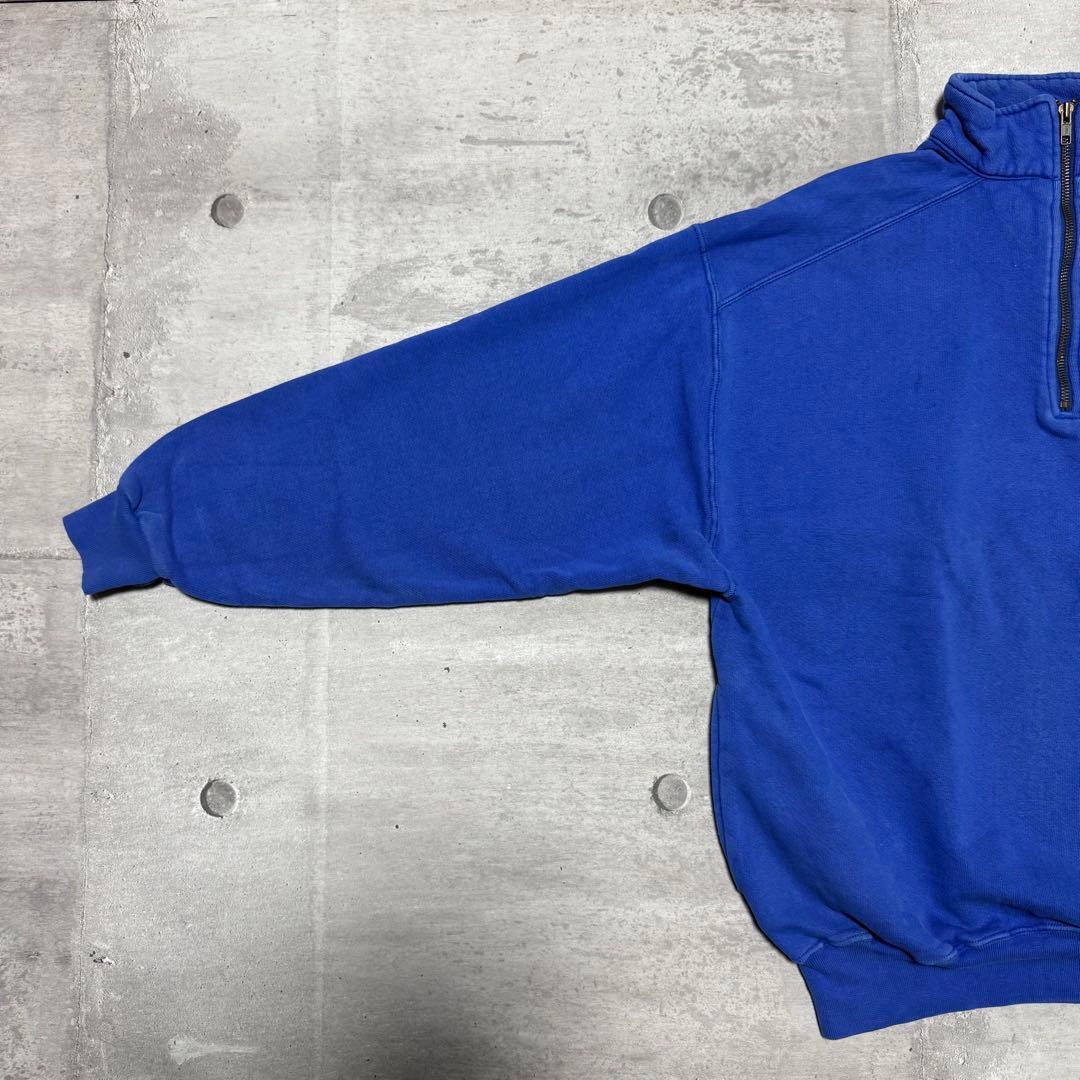 80s USA製 LLBean Russell ハーフジップスウェット ブルー