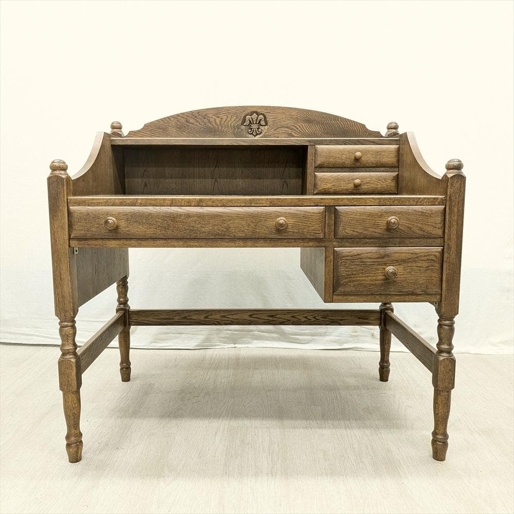 勇峰工芸　楢 ナラ材　学習机　勉強机　ワークデスク　パソコン　書斎　机　作業台